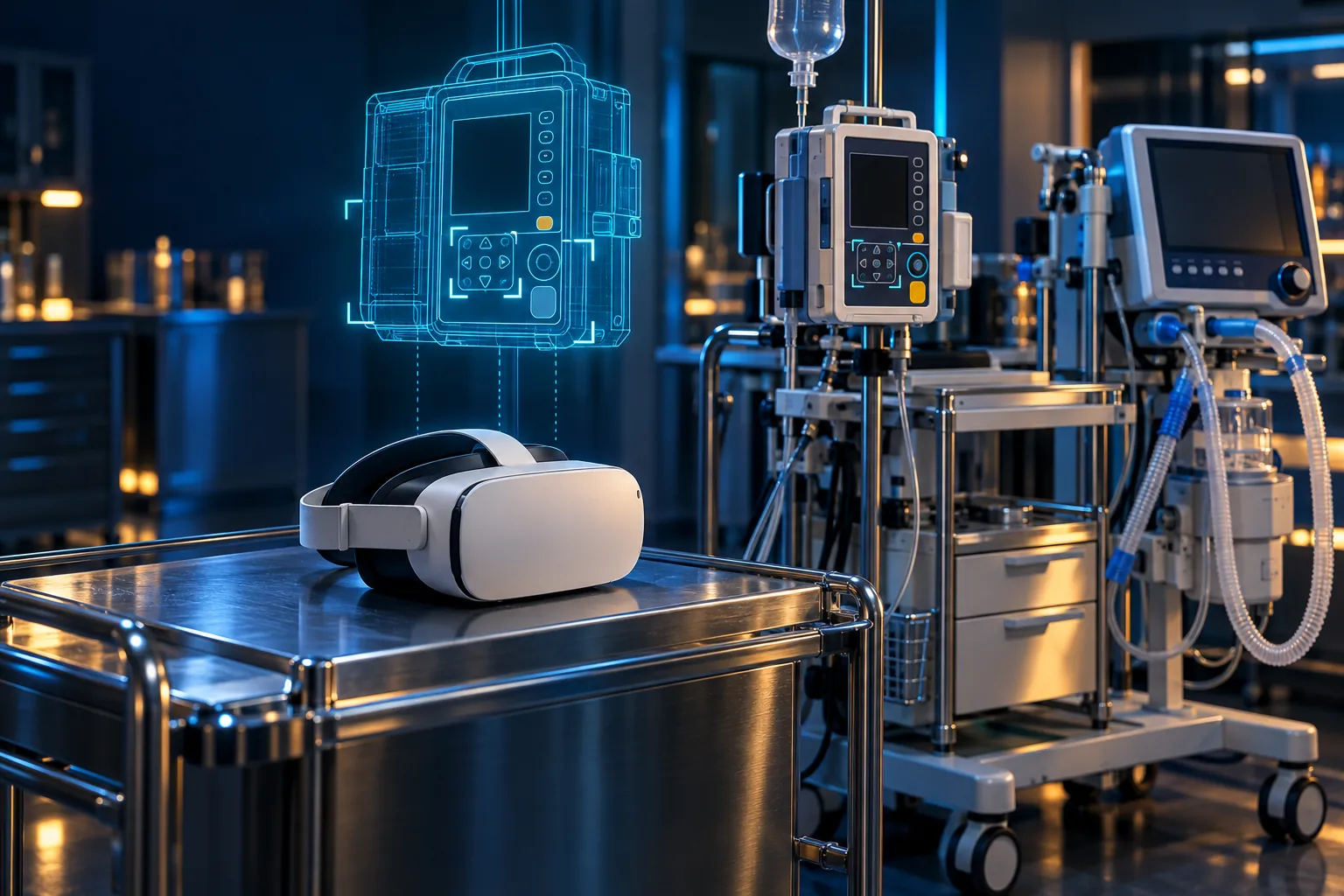 Medical & Healthcare equipment with a training device showing its 3D model