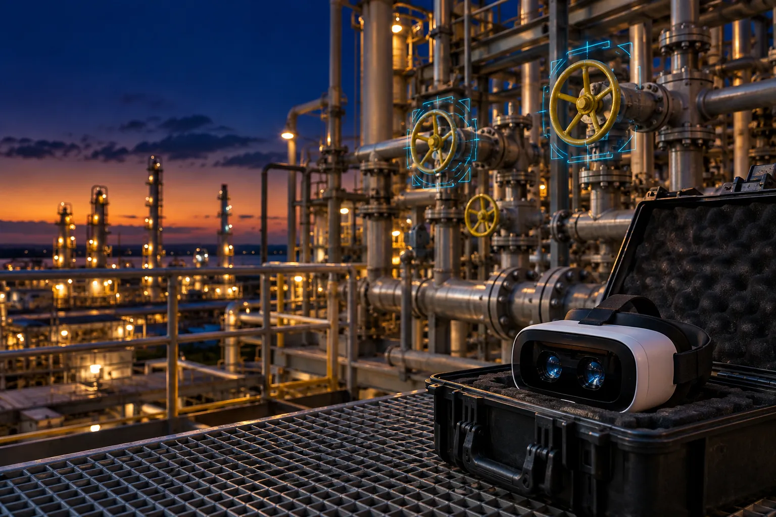 Oil & Gas equipment with a training device showing its 3D model